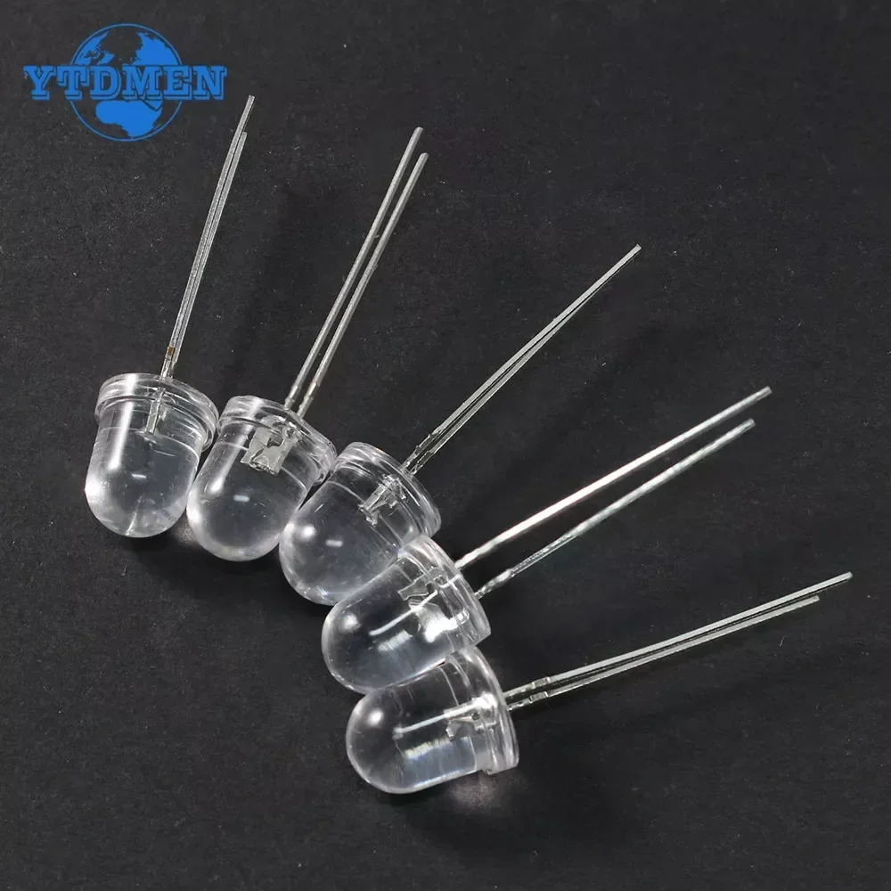 10/20PCS 8mm Transparent LED Emitting Diodes F8 Light LED Diode Super Bright White Red Yellow Blue Green for Electronic Kit