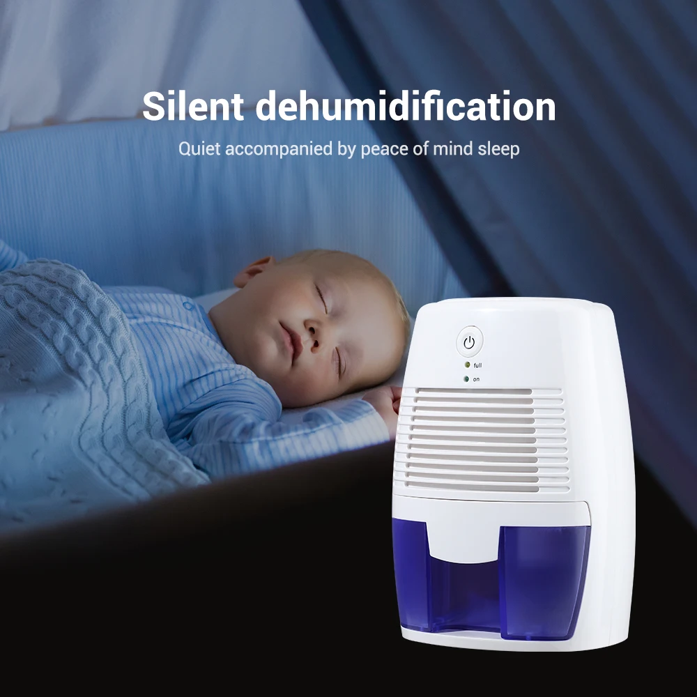 500ML Small Air Dyer Portable Dehumidifier Large Capacity Indoor Moisture Dryer Bedroom Home Air Purification Automatic Shutdown