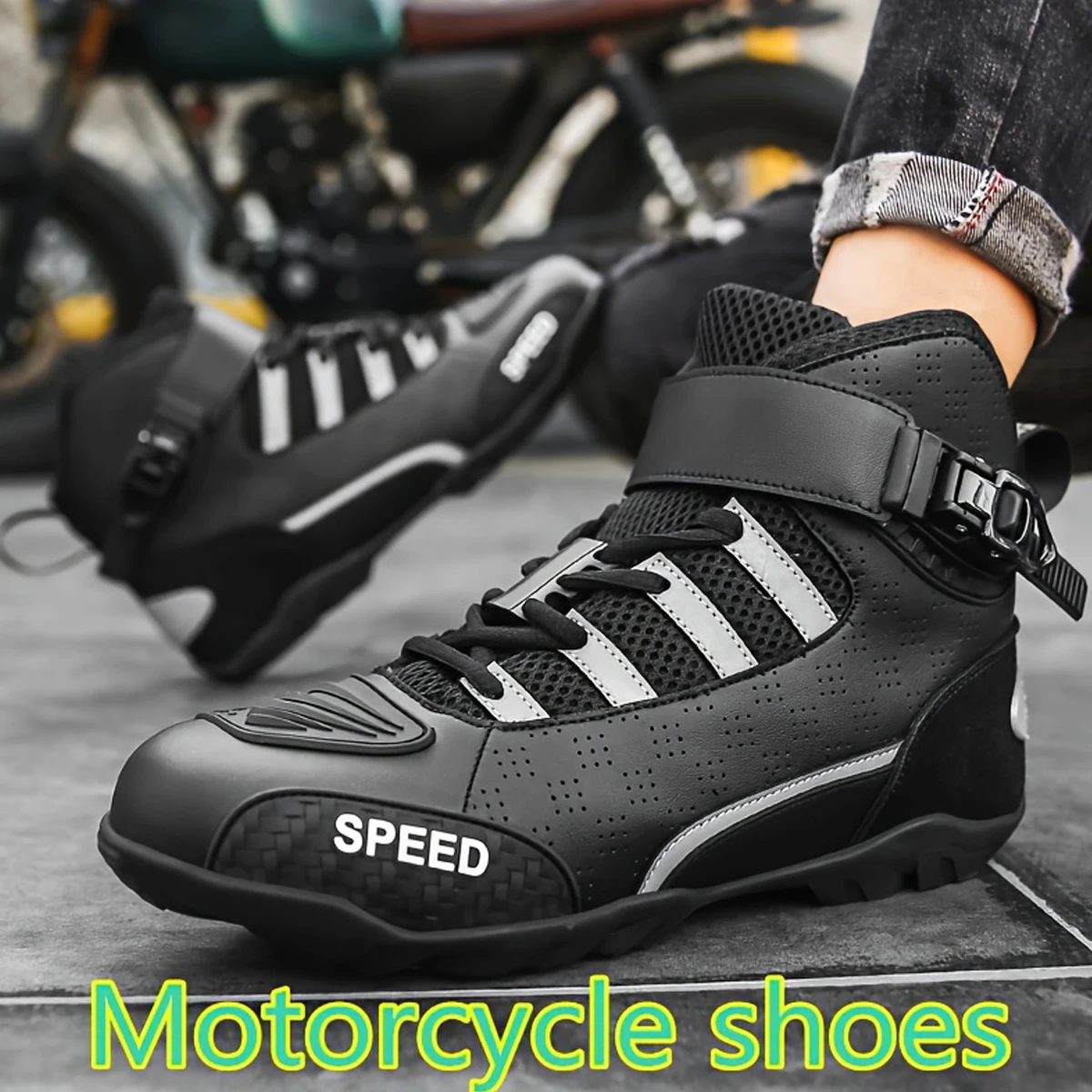 

Men's Winter Motorcycle Boots - High-Top, Non-Slip, Comfortable Footwear for Outdoor Riding