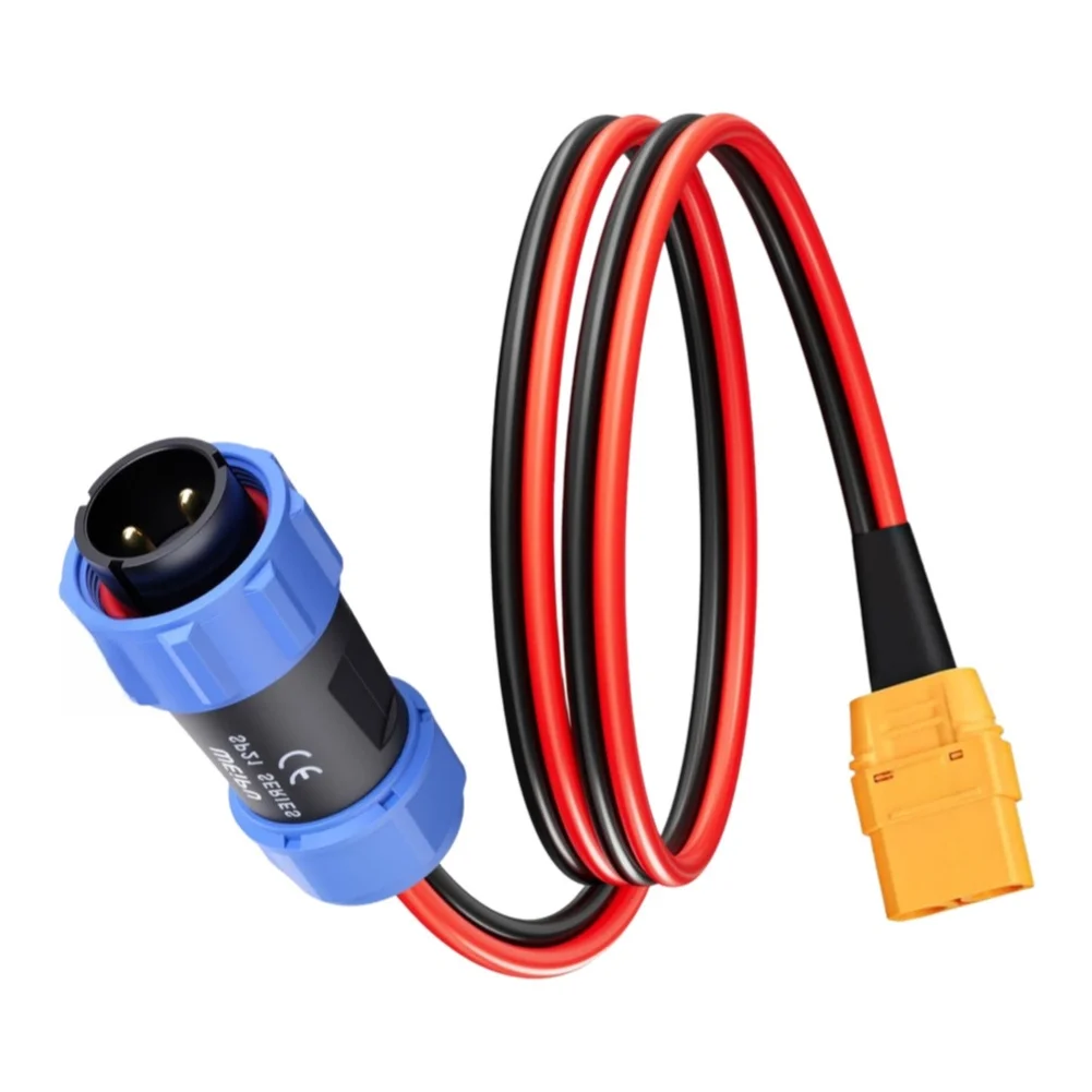 12AWG Extension Wire 2-Pin Power Cable Built-in Sealing Ring High-purity Tinned Copper 3.0FT For Rugged Conditions
