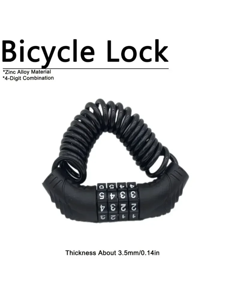 AliExpress Bicycle Helmet Lock Anti-theft 4-Digit Combination Mini Password Lock Mountain Electric Bike Steel Wire Cable Helmet Password