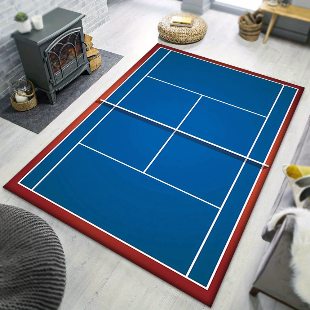 Tennis Court Design Area Rug Non Slip Washable Mat For Living Room Bedroom Garden Home Decor