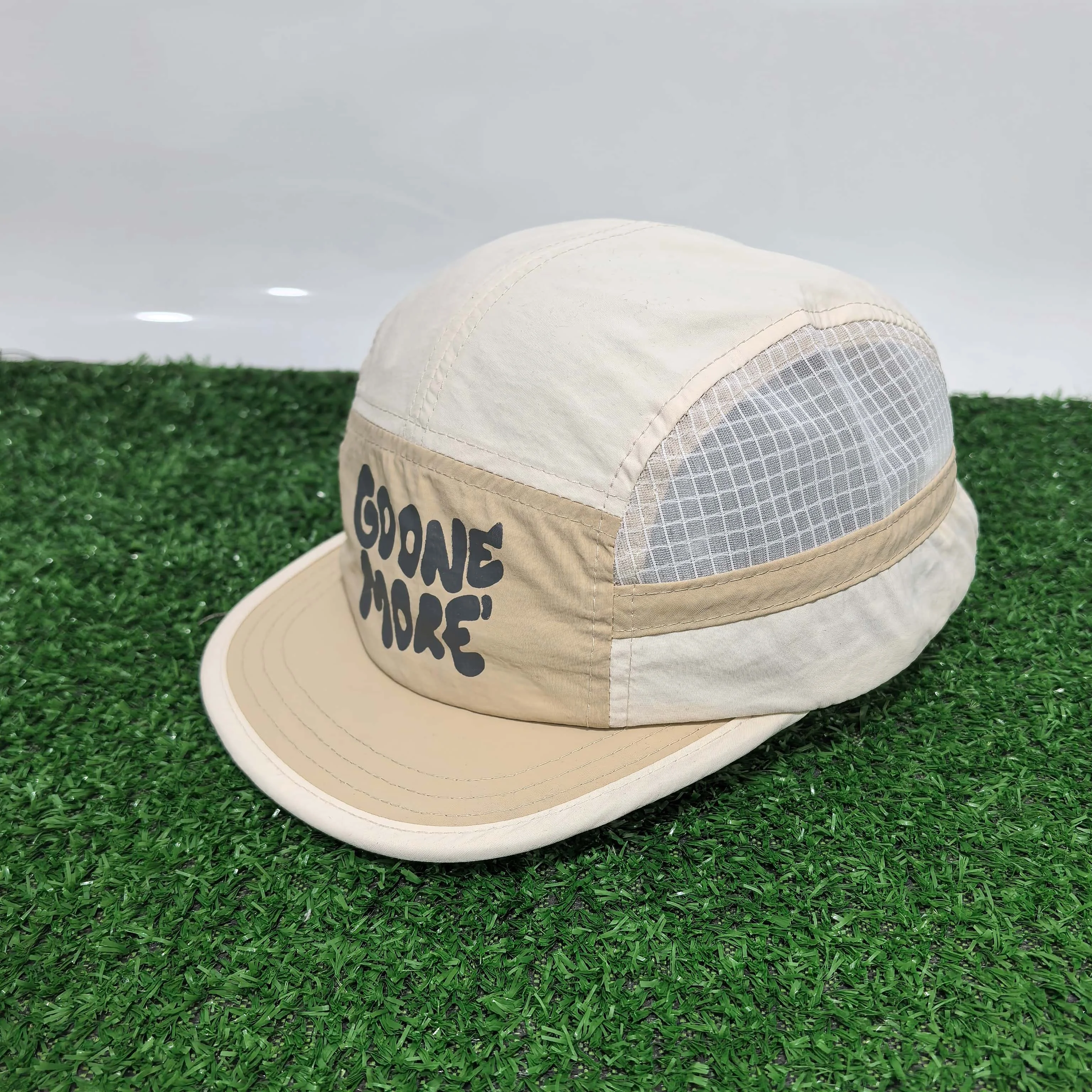 Bestseller GO ONE MORE Buchstaben-Print 5-Panel-Kappe Schnell Trocknende Mesh-Splicing Baseballkappe Outdoor-Sport Laufmützen für Männer und Frauen – Detail 10