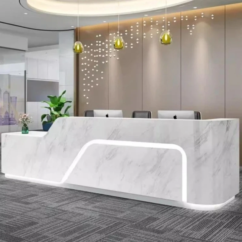 

simple modern reception counter white paint bar beauty salon counter checkout reception small mesa de recepción office furniture