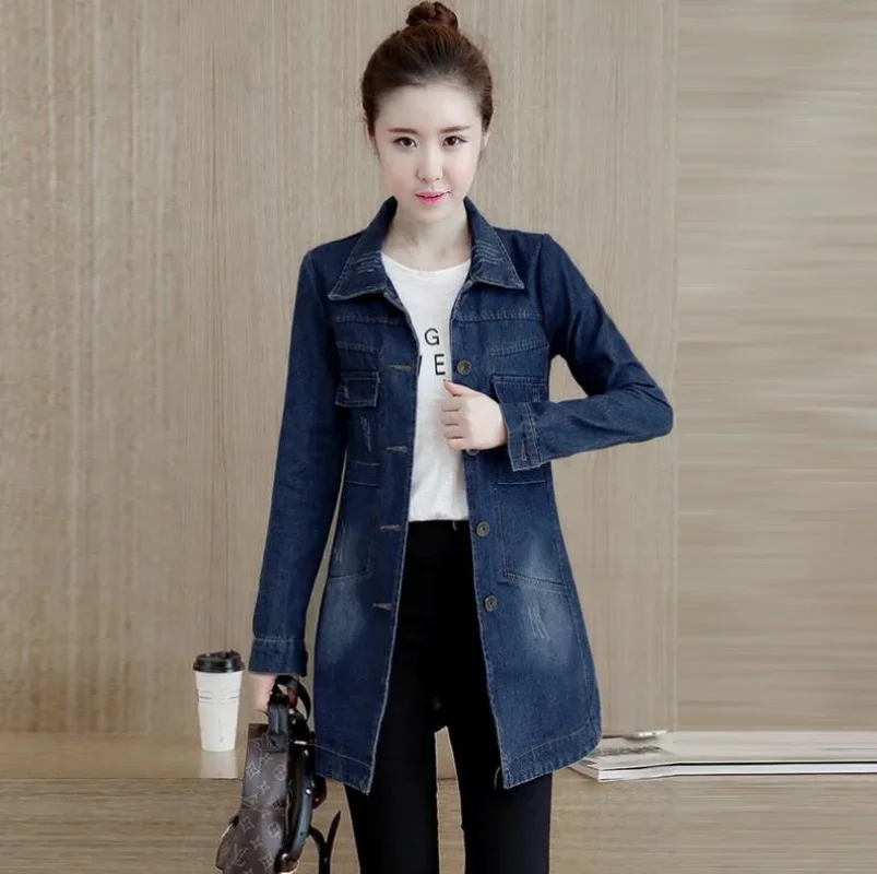 

Trending Products Large Size Trench Coat Women Outerwear Denim Jacket Autumn Clothing European Fashion 2024 Hot