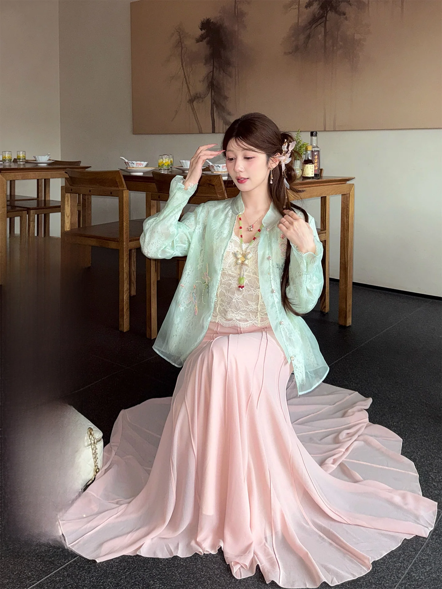 

Розовая атласная юбка-русалка с завышенной талией для женщин, весенне-летний дизайн, облегающая, элегантная, для офиса и повседневной носки