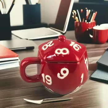 Heat Resistant Dice Ceramic Mug Creative Number Coffee Cup Office Water Cup for Breakfast