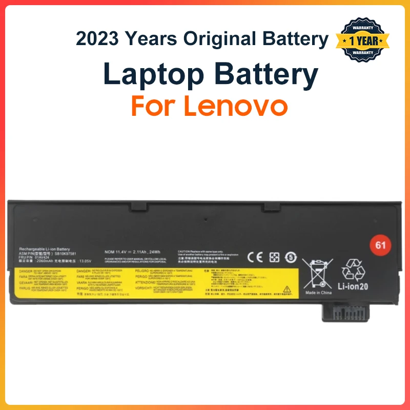 

10.8V 6600mAh Laptop Battery for Lenovo ThinkPad T470 T480 T570 T580 P51S P52S 01AV427 01AV428 01AV423 SB10K97580 61++