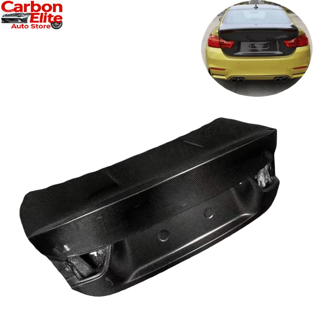 

Black FORBMW 4 Series F32 F82 M4 Coupe Trunk Lid Carbon Fiber Bolt-On