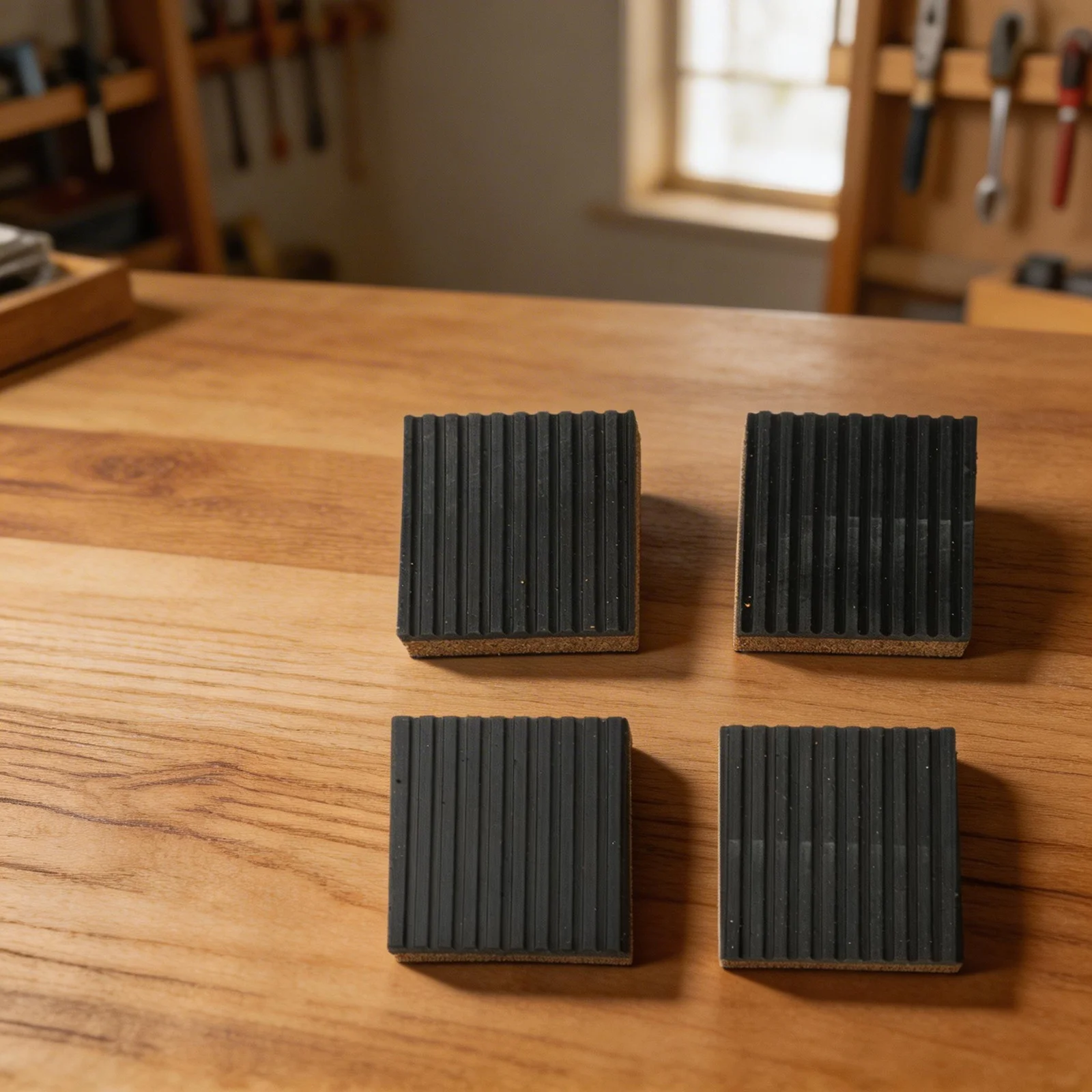 Rubber Cork Composite Mats Set of 4 for Efficient Shock Absorption and Noise Isolation in Household Appliances