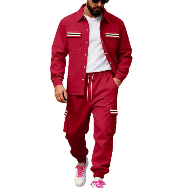 منتجات شتوية جديدة عبر الحدود مجموعة قميص سترة حرارية مخملية فضفاضة ثقيلة للرجال في الهواء الطلق #5