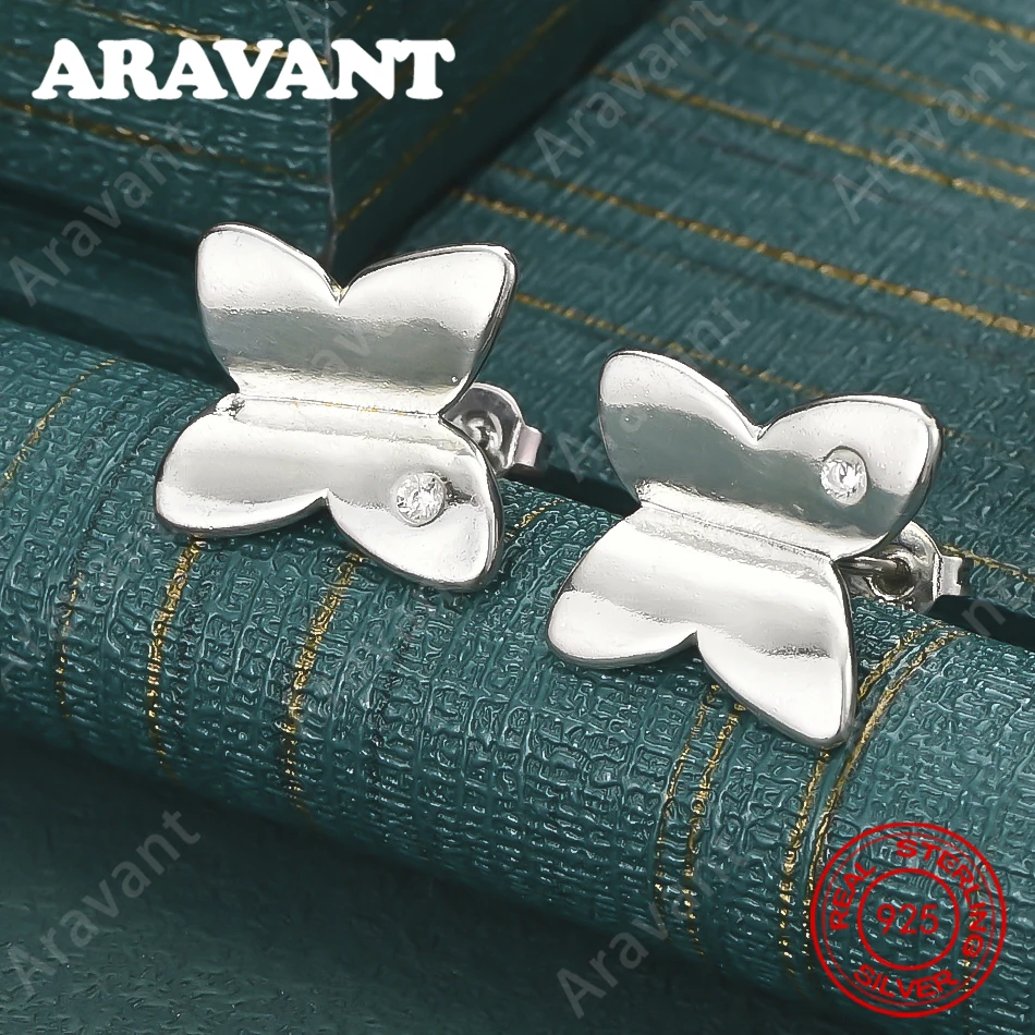 925 Sterling Silver Butterfly Zirconia Earrings - Vintage Elegant And Noble Party Jewelry For Women