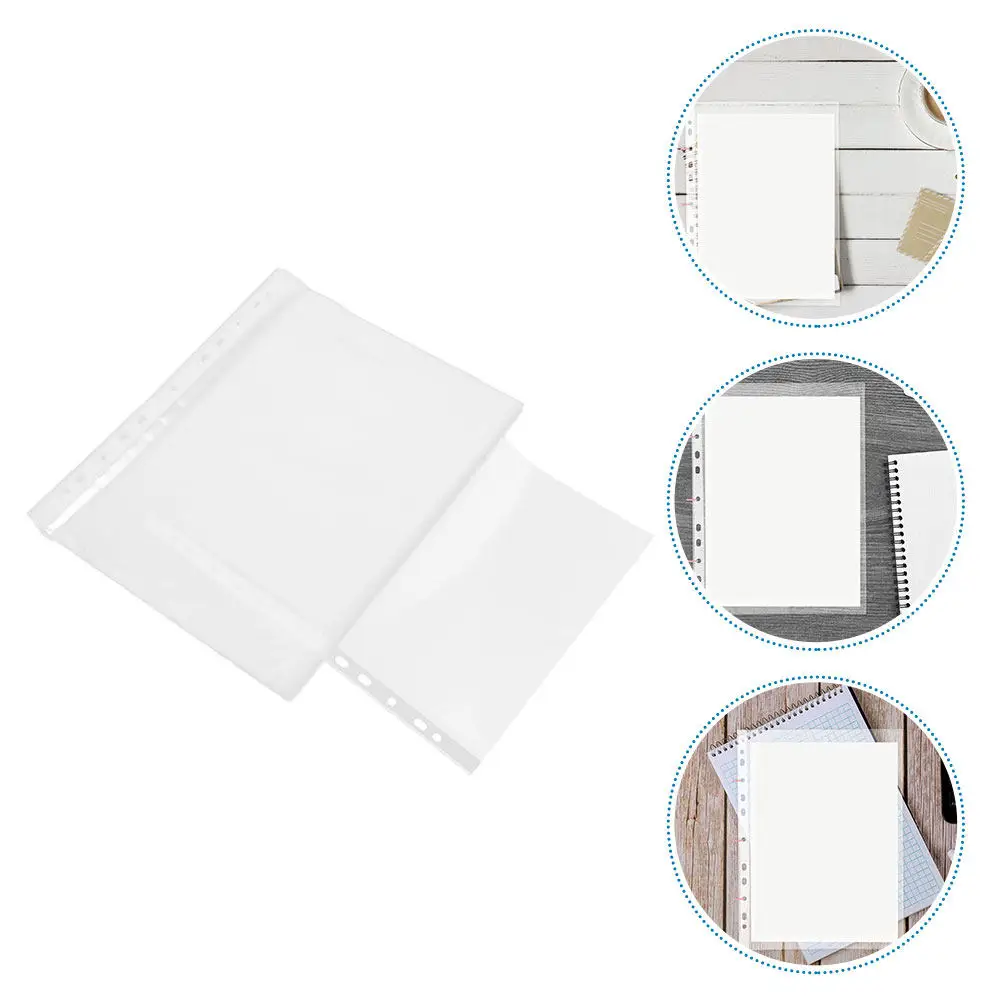 

100Pcs Binder Sleeves Heavy Duty Transparent Sheet Protectors for Documents Photo Paper Recipes Certificates for Office School