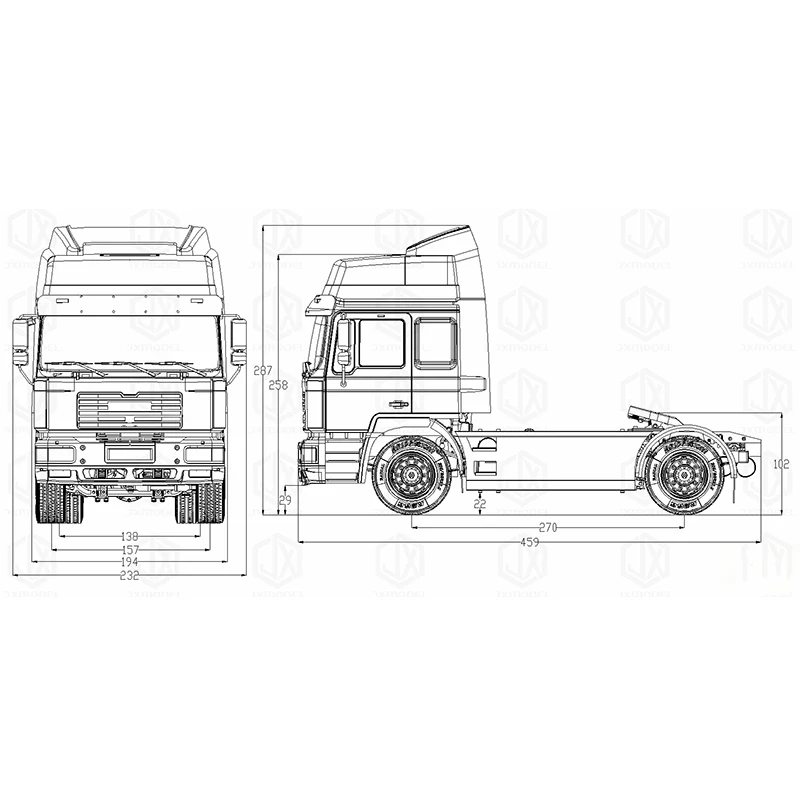 4x2 Tractor Metal Open The Door KIT Version 1/14 For Tamiya RC Truck Trailer Tipper For MAN F2000 Car Diy Parts