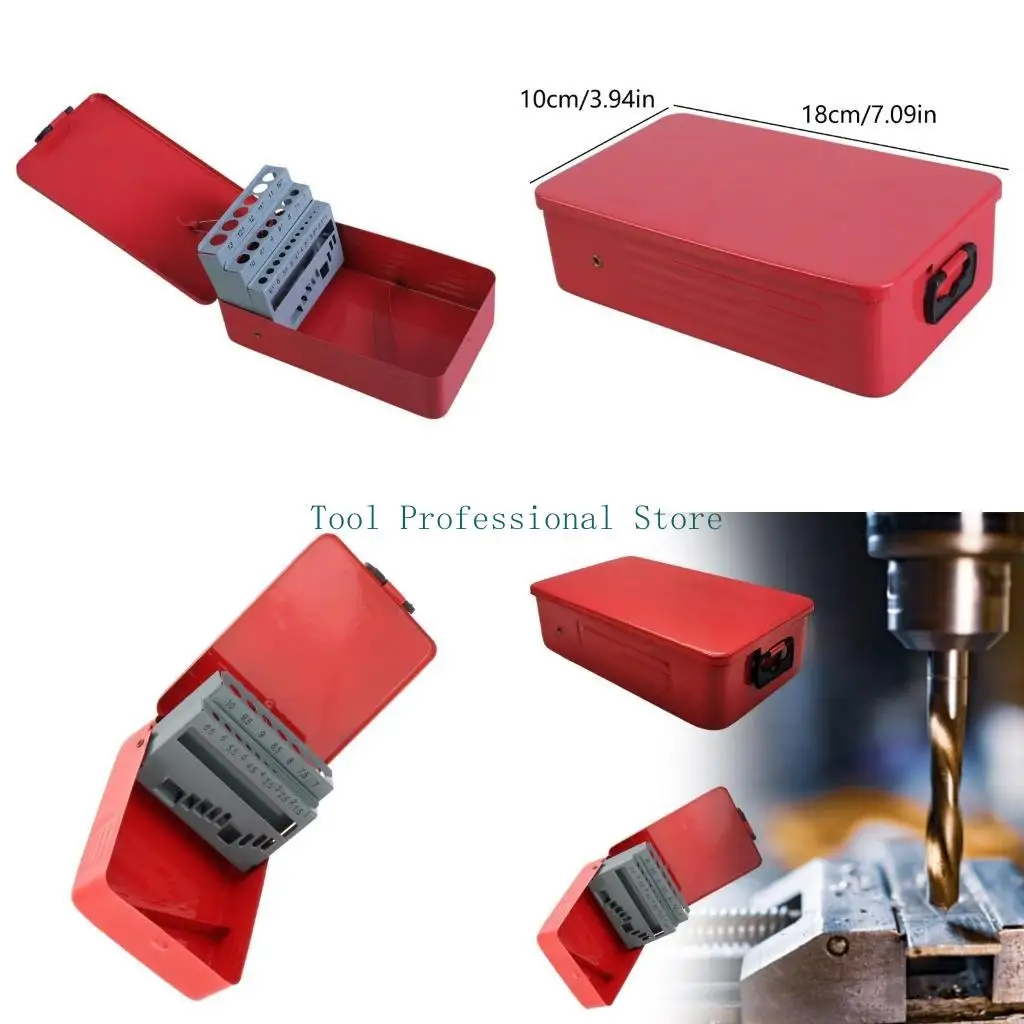 

57QF Iron Twist Drill Bit Holder Drill Bit Organizers Case for Convenient Tool Storage