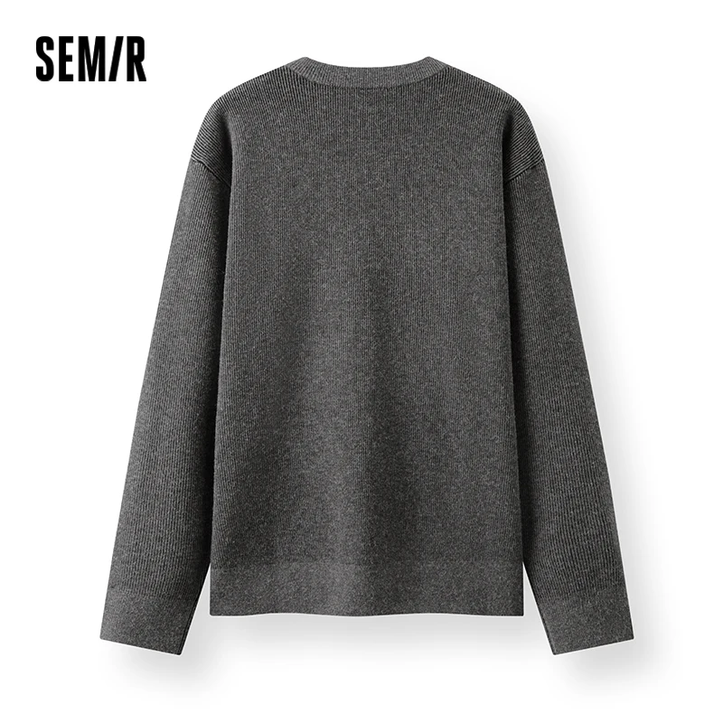 Semir Sweater Men New Year Jacquard Knitted Sweater for Couples 2025 Spring New Sweater Bottoming Top Loose Textured