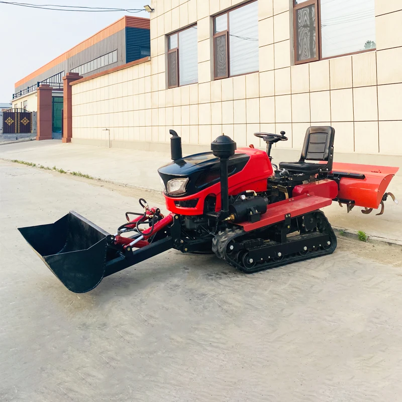 

Индивидуальная сельскохозяйственная самоходная плужная машина, малогабаритный гусеничный роторный культиватор с комплектом для установки ковша экскаватора