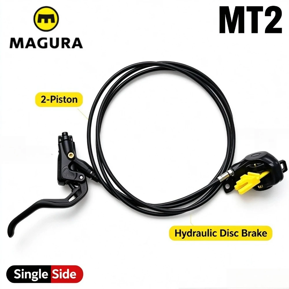 MAGURA MT2 Single‑Side 2‑Piston Hydraulic Disc Brake 1300/1650/2400mm Hoses Universal Reversible Lever for DH Street MTB Riding