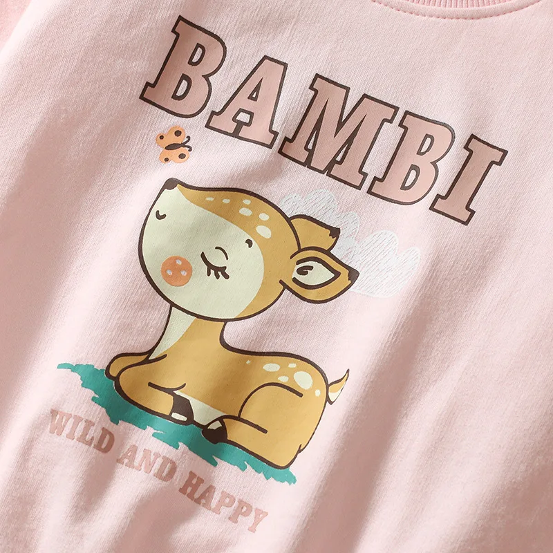 

Autumn New Girls Sweatshirt Set Cute Long Sleeve Cartoon Children Cotton Set