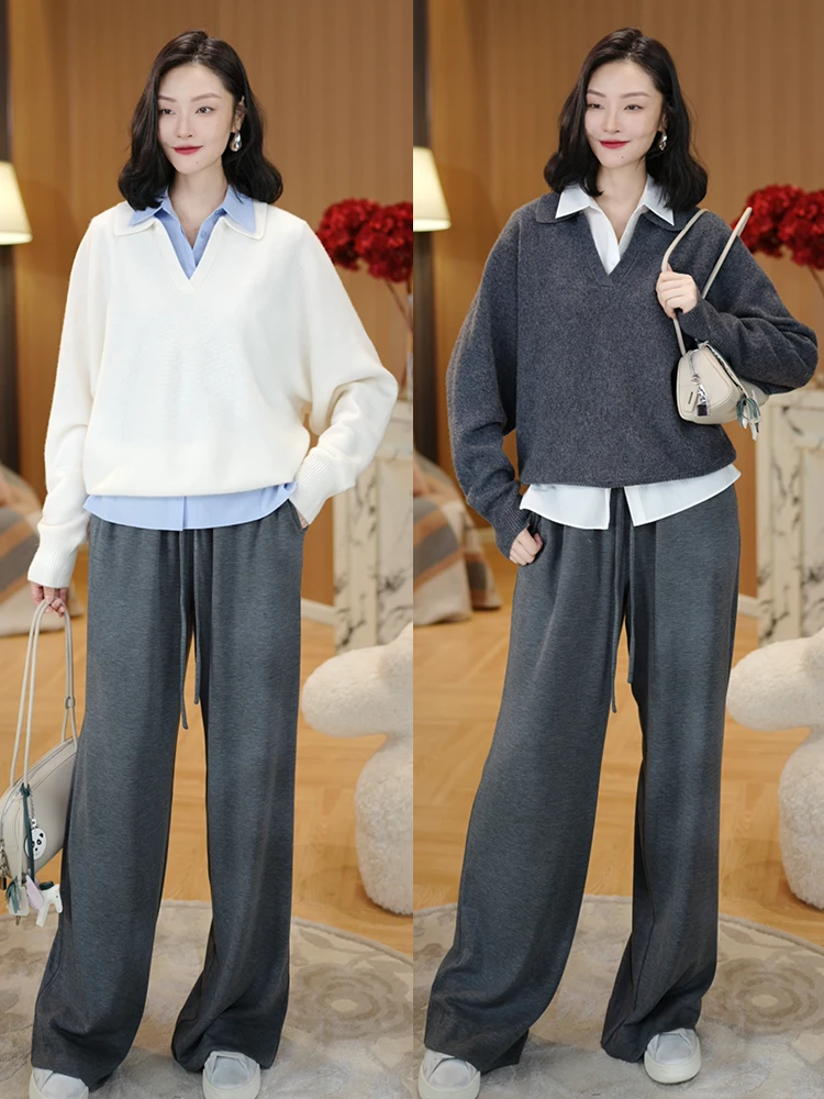 

Cloud Walk Loose Sle Women's Ne Sweater Merino Wool Batwing Sve Long Sve Knittedwear Casual Ele Faion