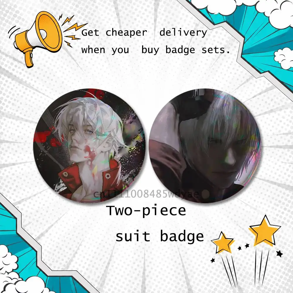 D-DMC Dante D-Devil M-May Cry Brooches for Backpack Accessories25,32,44,58,75mm Round Enamel Pins