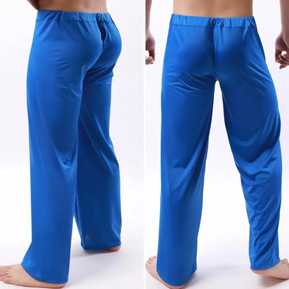 Men Yoga Pants Low Waist Drawstring Straight Men Sports Trousers Pure Color Loose Thin Pants Casual Soft Wide Leg Pajama Pants