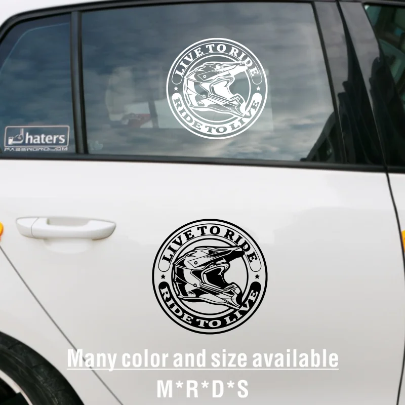 

Dirt Bike Motorcycle Stickers Motocross helmet live to ride ride to live Vinyl Reflective Car Styling Decals #27