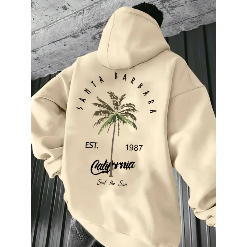 Felpa con Cappuccio a Maniche Lunghe con Stampa Palma 2026, Moda Uomo Donna, Casual Quotidiana, Vestibilità Ampia, Stile Street, Calda, Abbigliamento Sportivo Autunno Inverno