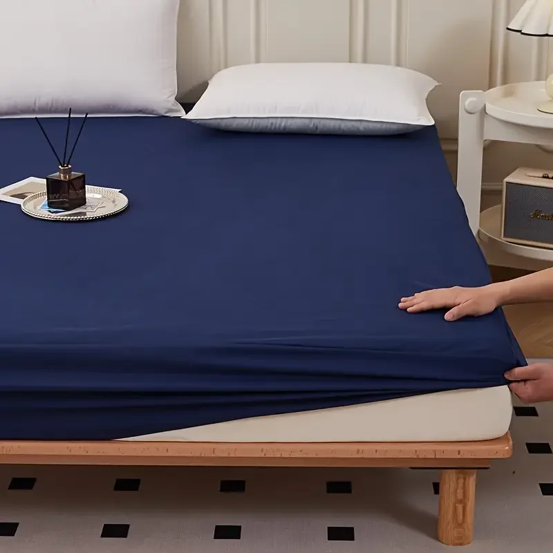 1 Stück weiches und atmungsaktives, wasserdichtes Spannbetttuch für Schlafzimmer, Matratzenbezug mit tiefem Taschen für alle Jahreszeiten – Detail 7