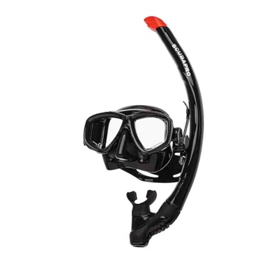 

Ecco Mask w/Snorkel for snorkeling, silicone material, black color, ergonomic fit and anti-fog lens