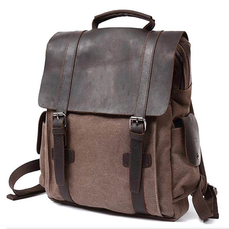 

Waterproof Canvas Men's Backpacks Large Patchwork Travel Bagpack Big Male of Female Double Shoulder Bags
