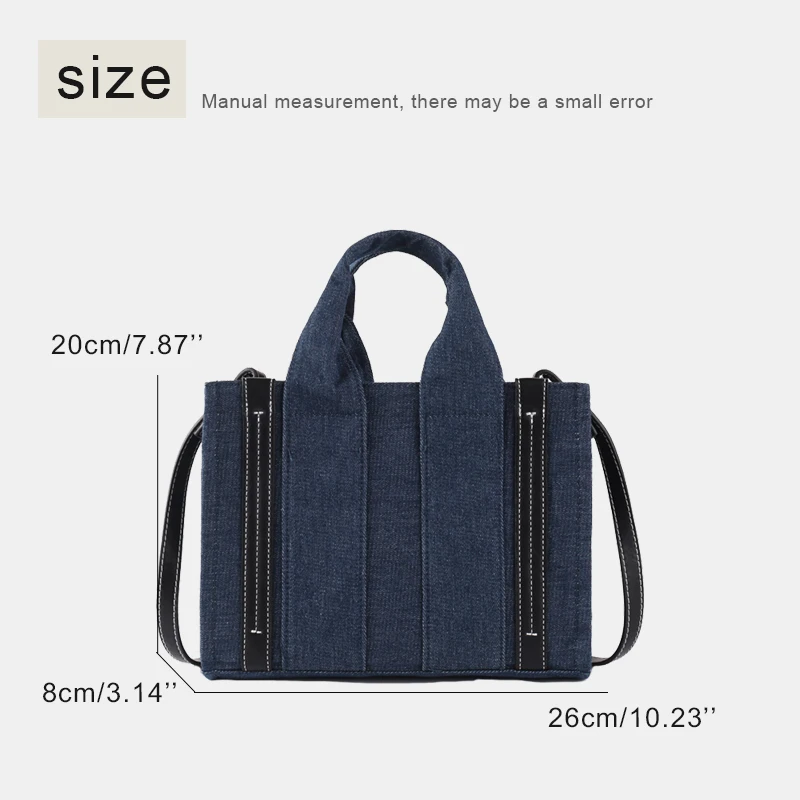 Casual Denim The Tote Bags For Women Luxury Designer Handbags Purses 2023 New In Top Handle Minimalist Cloth Shoulder Crossbody