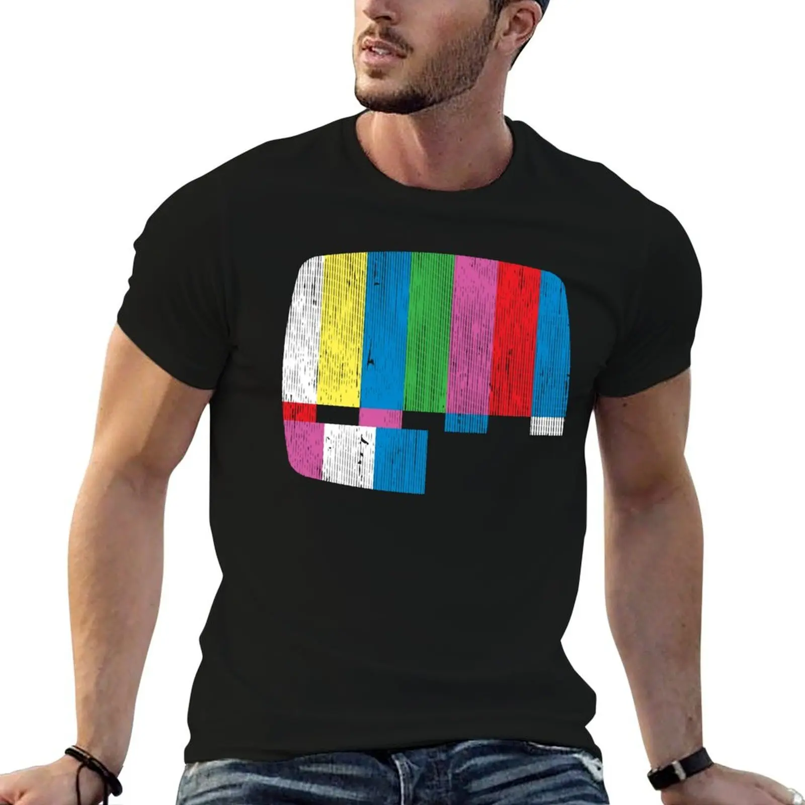 Test Pattern T-Shirt topping Luxury man mens white t shirts