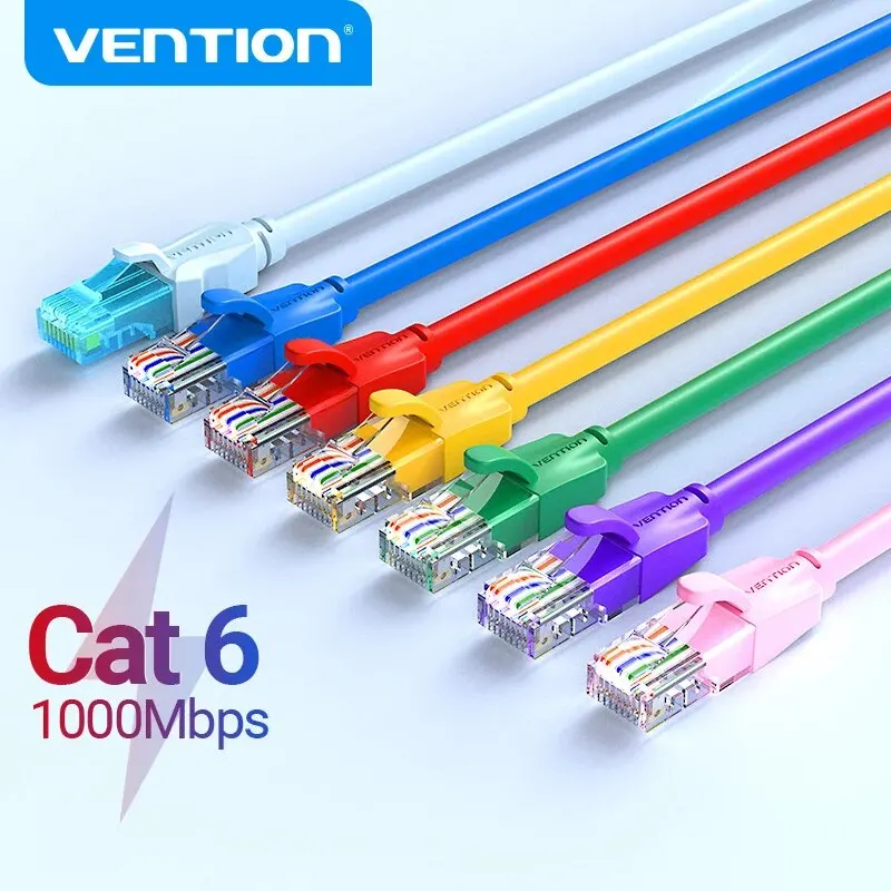 Vention Cat6 Ethernet Cable Gigabit High Speed 1000Mbps Internet Cable RJ45 Shielded Network LAN Cord for PC PS5 PS4 PS3 Xbox