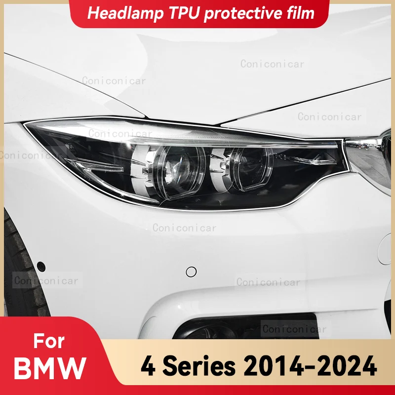 

Для BMW 4 серии F32 F33 F36 G22 G23 G26 2014-2024 Защитная крышка для фар автомобиля, пленка для переднего освещения, изменение цвета, наклейка