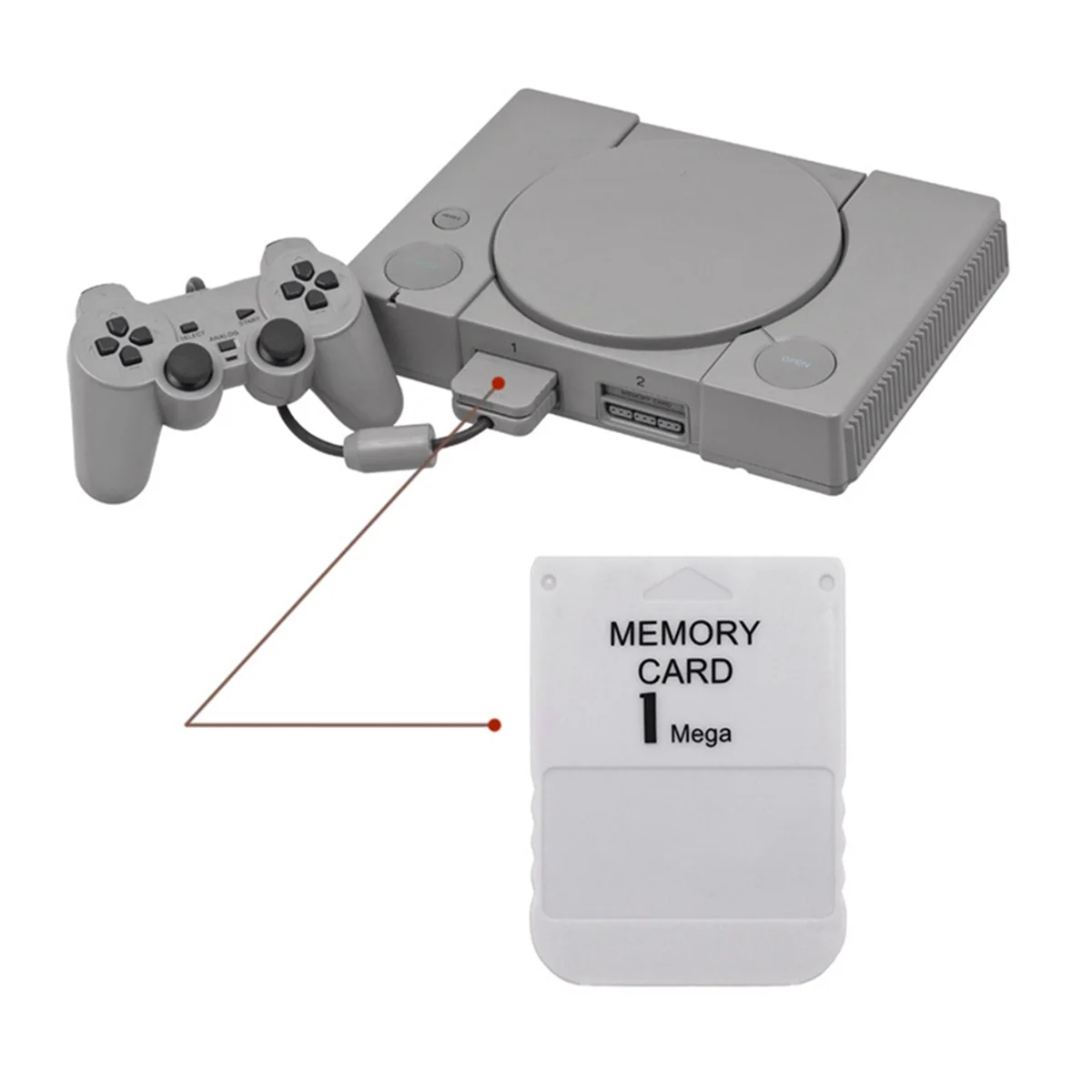 PS1 PS One용 A14M 메모리 카드 1개, 게임 콘솔용 게임 데이터 저장 진행 상황 1MB 메모리 카드