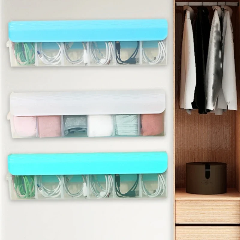 Wall Hanging Transparent Storage Box Plastic Closet for Underwear Panties Perfume Organizer Cabinets Drawers Storage Organizer