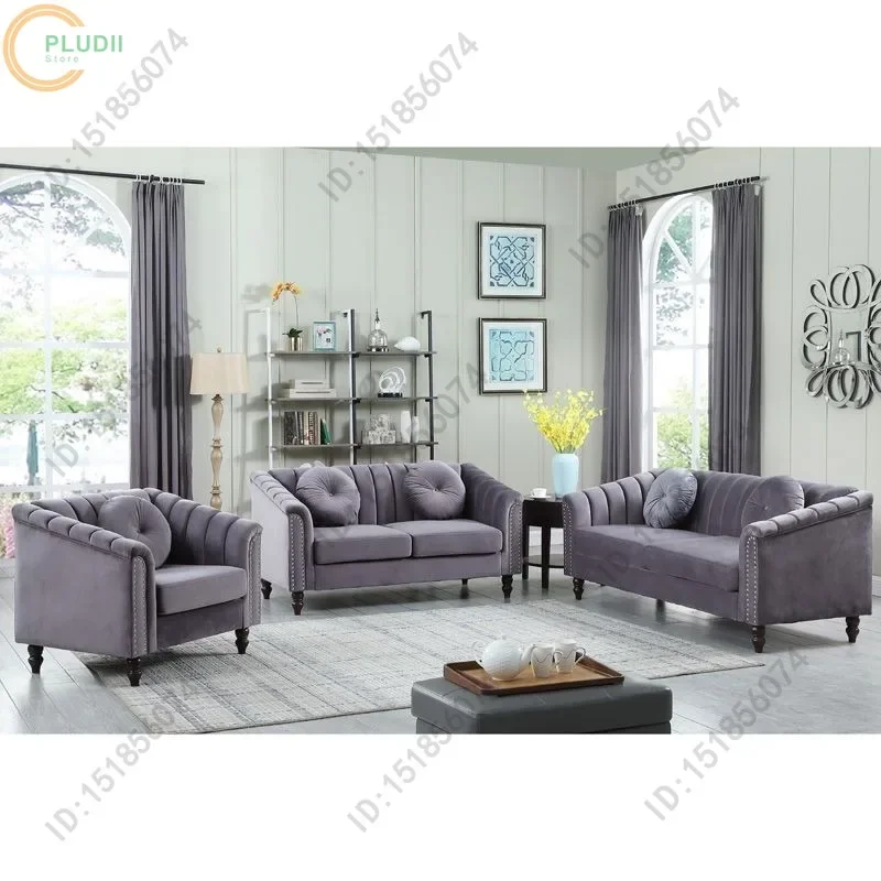 

Серый диван-стулья из микрофибры, 3-секционные диваны для гостиной, современный секционный диван для квартиры, домашнего кинотеатра ​ Студия Офис Отель