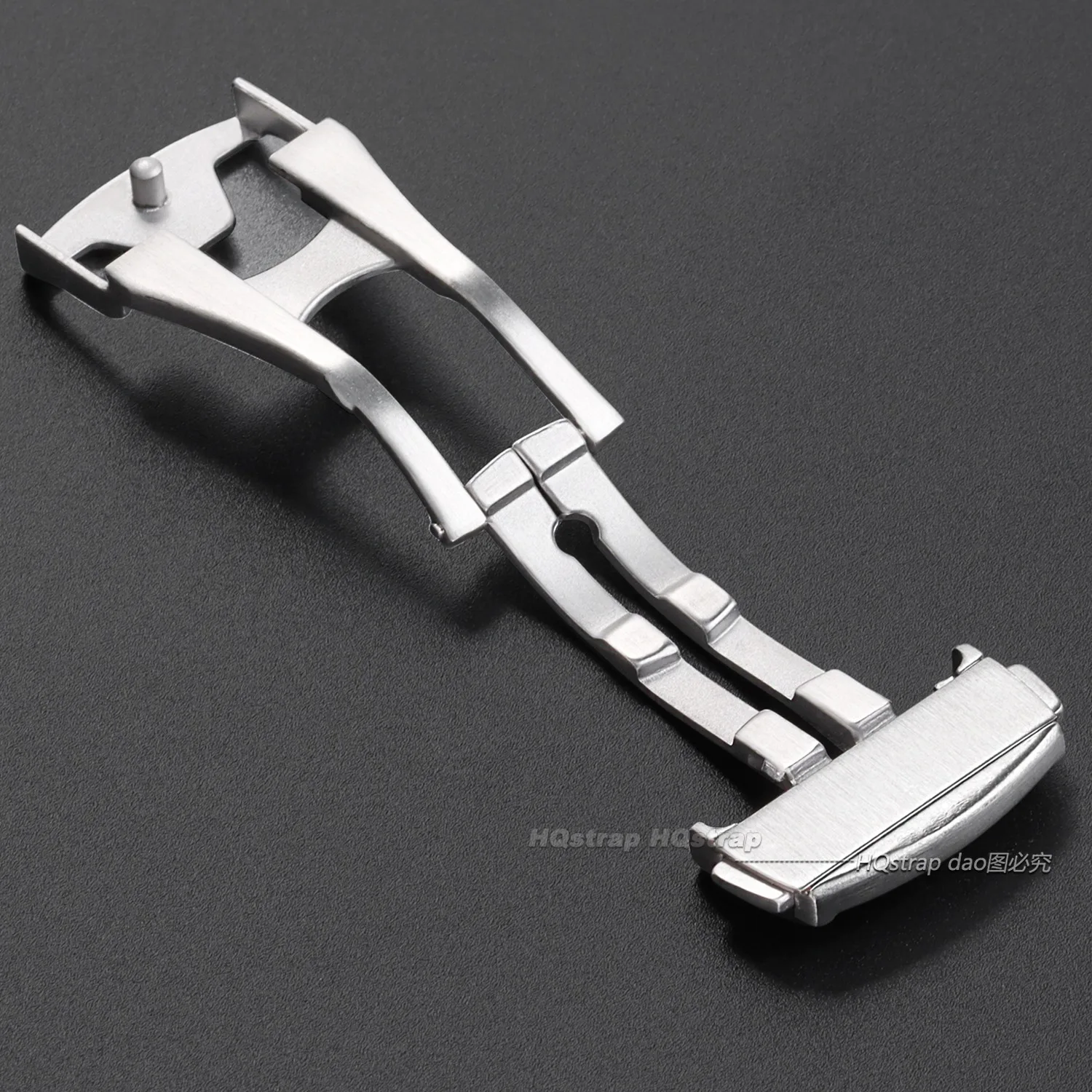 20mm Stainless Steel Watch Buckle for Omega Leather Silicone Strap Clasp Double Press Folding Button Deployment Silver Matte