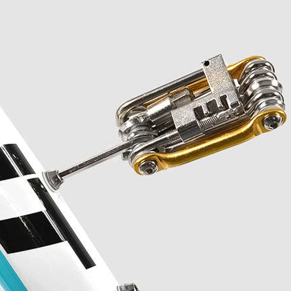 Golden 11 in 1 Bike Repair Tool Set Durable Multi Function Cycling Kit Easy Carry Road Bike Repair Tool Kit Set