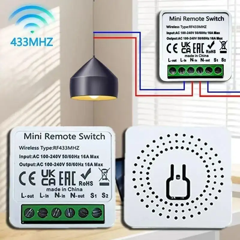 RF 433 MHz Smart Switch Mini DIY Wireless Remote Control Light Switches 16A Relay Receiver Automation Module For Home Led Lamp