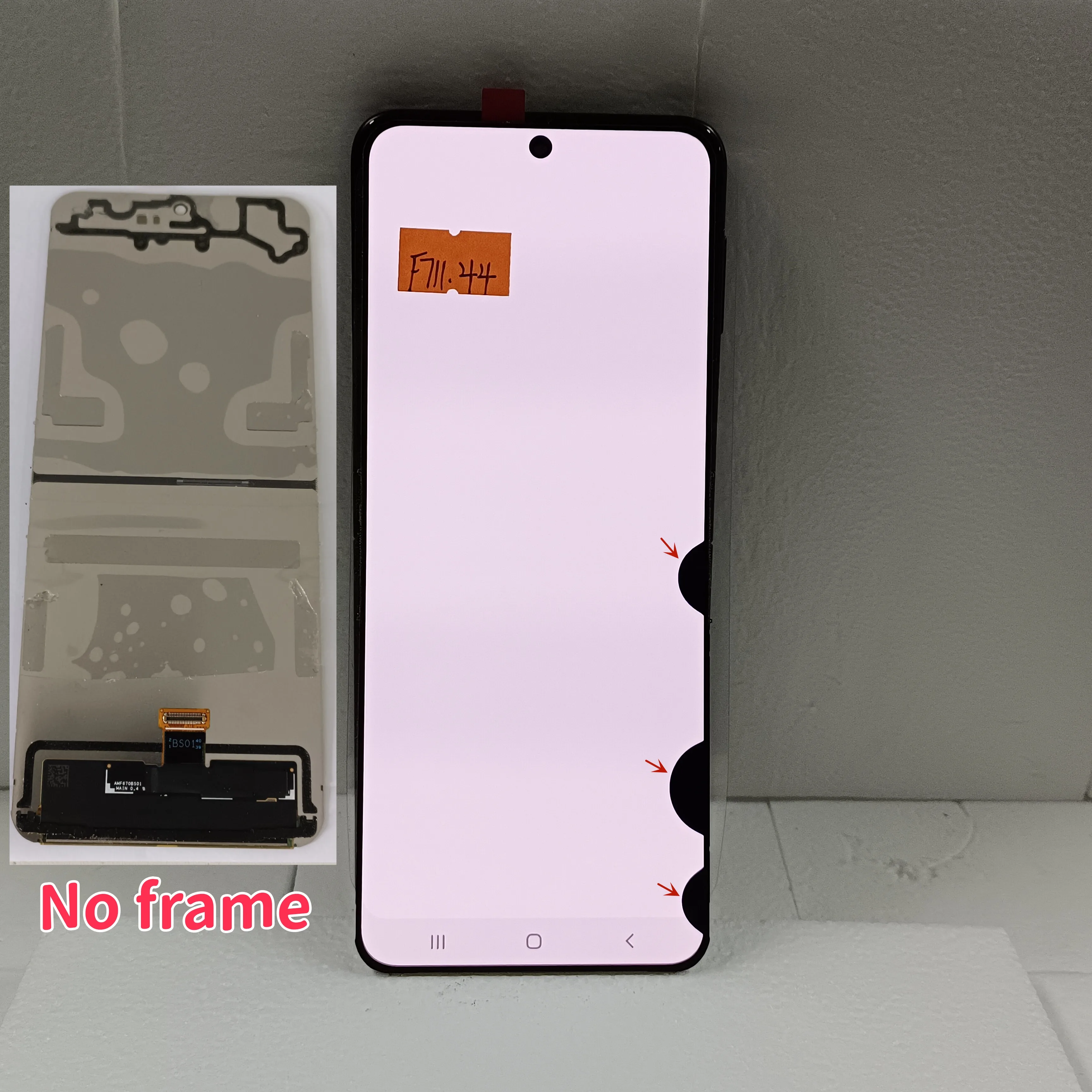 Super AMOLED For Samsung Z Flip 3 5G Touch LCD  F711 F711B F7110 Display Touch Screen Digitizer Assembly With Defects With Frame