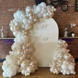 105PCS Double Stuffed Pearl White Balloons Arch Kit Wedding Engagement Bridal Shower Birthday Baby Shower Party Decoration