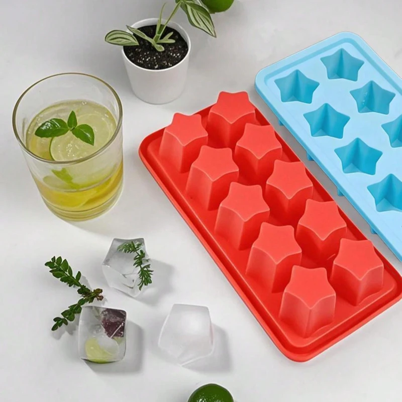 Star Shaped Ice Cube Molds for Cocktail Whiskey Party Drink Accessories Ice Cubes Modern Kitchen Bar Summer Cooling Essentials