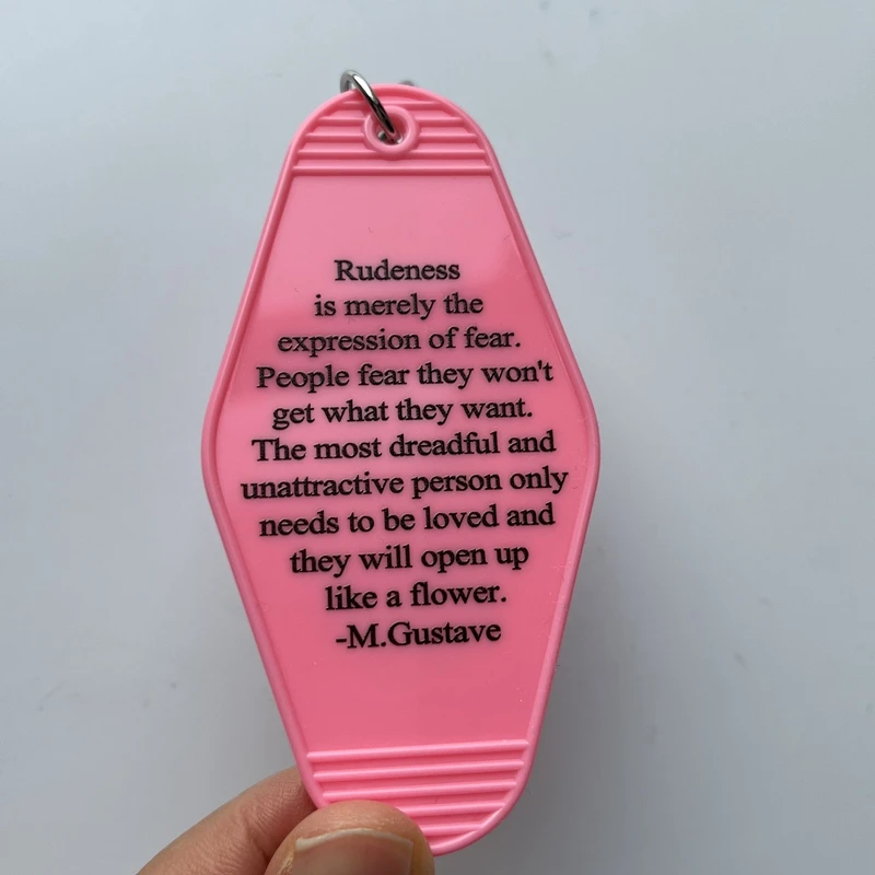 THE GRAND BUDAPEST HOTEL REPUBLIC KeyChain Keyring Tag Key Chains TV Show The Office Fans Funny Accessory Custom Logo