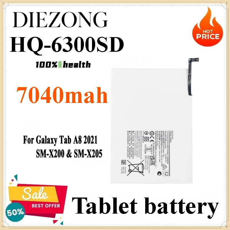 Brand New HQ-6300SD 7040mah 3.85v  Battery for Samsung Galaxy Tab A8 2021 SM-X200 SM-X205