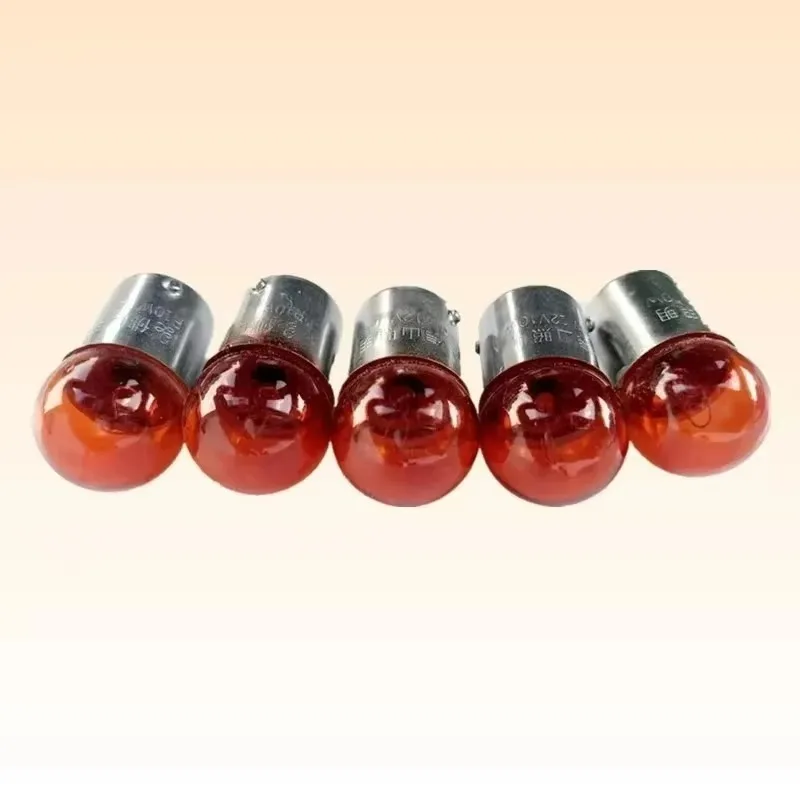 2025 New 10pcs for Motorcycle Replace Lamp Motor ATV Motorbike Scooter BA15S 12V 10W Turn Signals Light Bulb Orange