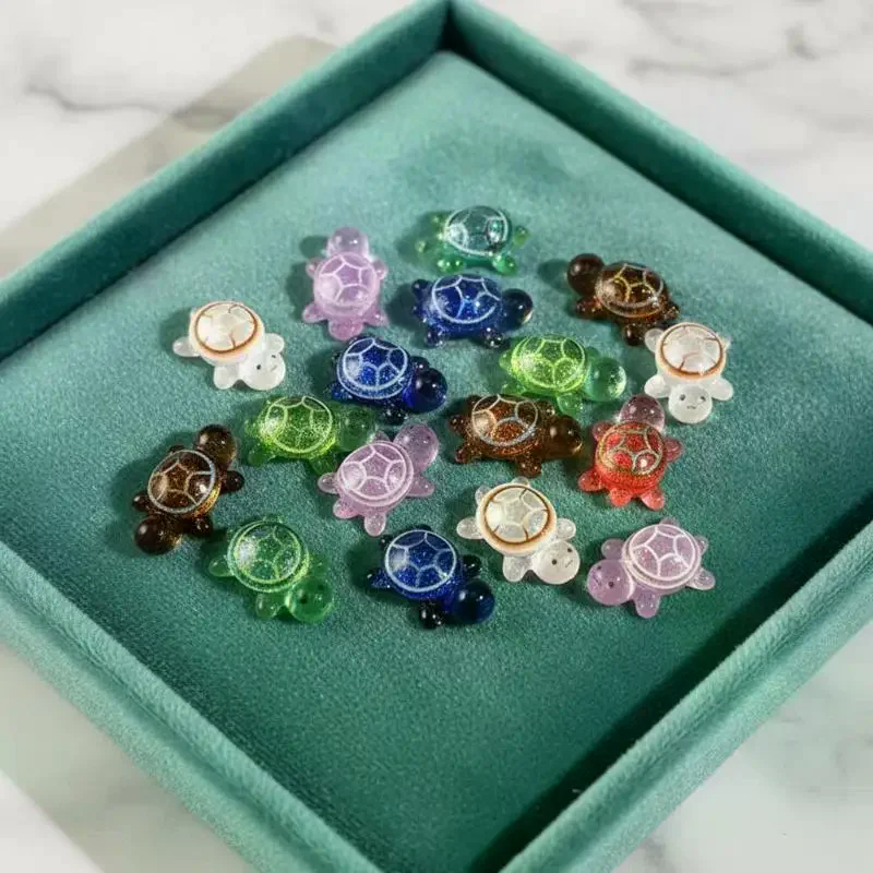 50pcs Mini Resin Colorful Turtles Figurines Multi-Function Turtle Miniatures For Micro Landscape DIY Fairy Garden Decor