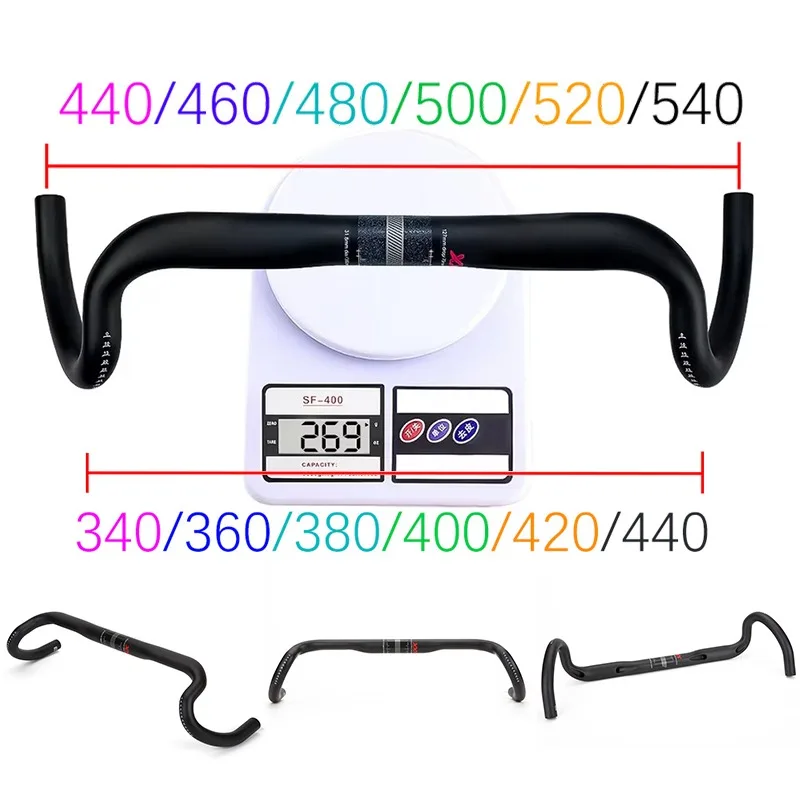BALUGOE Carbon Gravel Bike Lenker 25 °   Flare Bar 440/460/480/500/520/540mm Rennrad-Lenker aus Kohlefaser