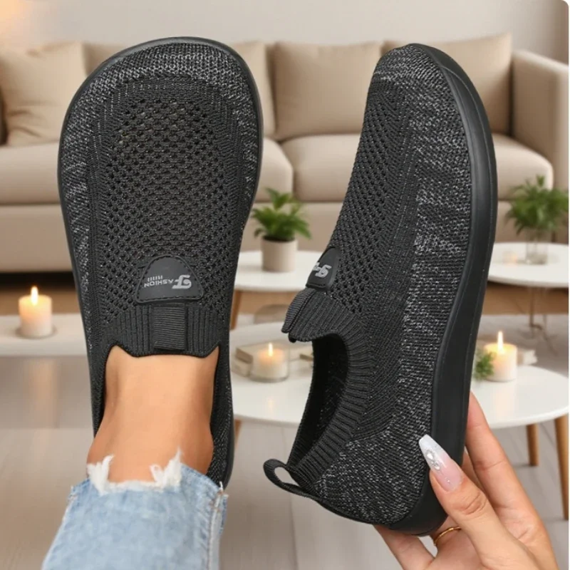 أحذية نسائية محبوكة خفيفة الوزن مريحة طوال اليوم، أحذية مشي ممتازة مناسبة للارتداء اليومي وأحذية المشي لمسافات طويلة